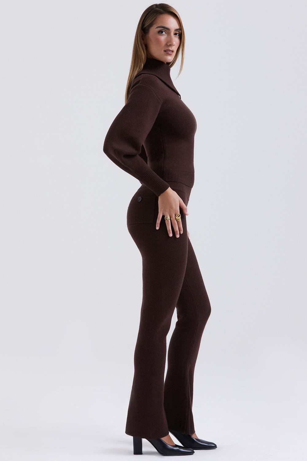 Nereida  chocolate cashmere blend trousers - sale Product Image