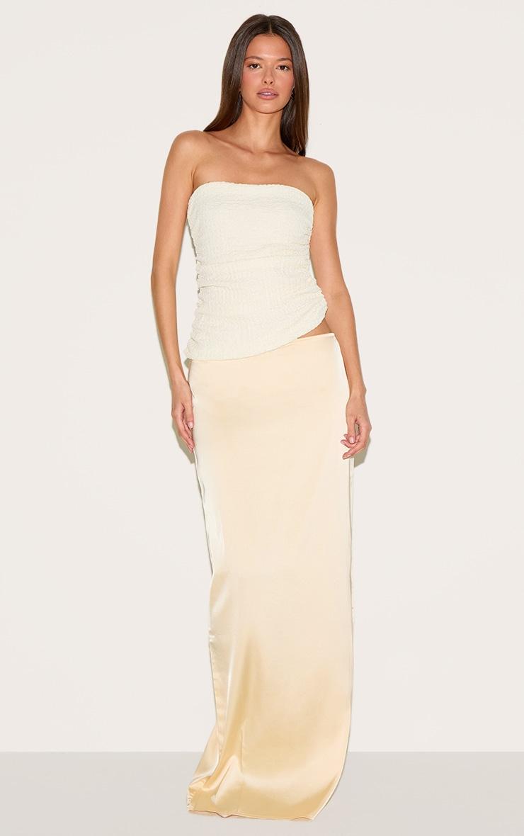 Cream Textured Double Layer Bandeau Top Product Image