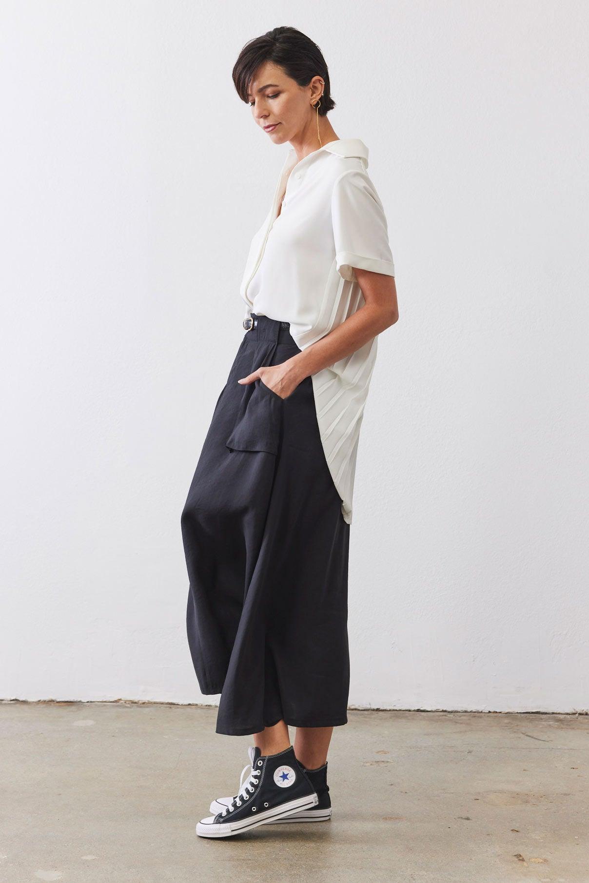 Look In The Back Pleated Blouse Product Image