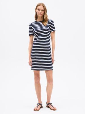 Slim Fit Stripe Short-Sleeve Dress Product Image