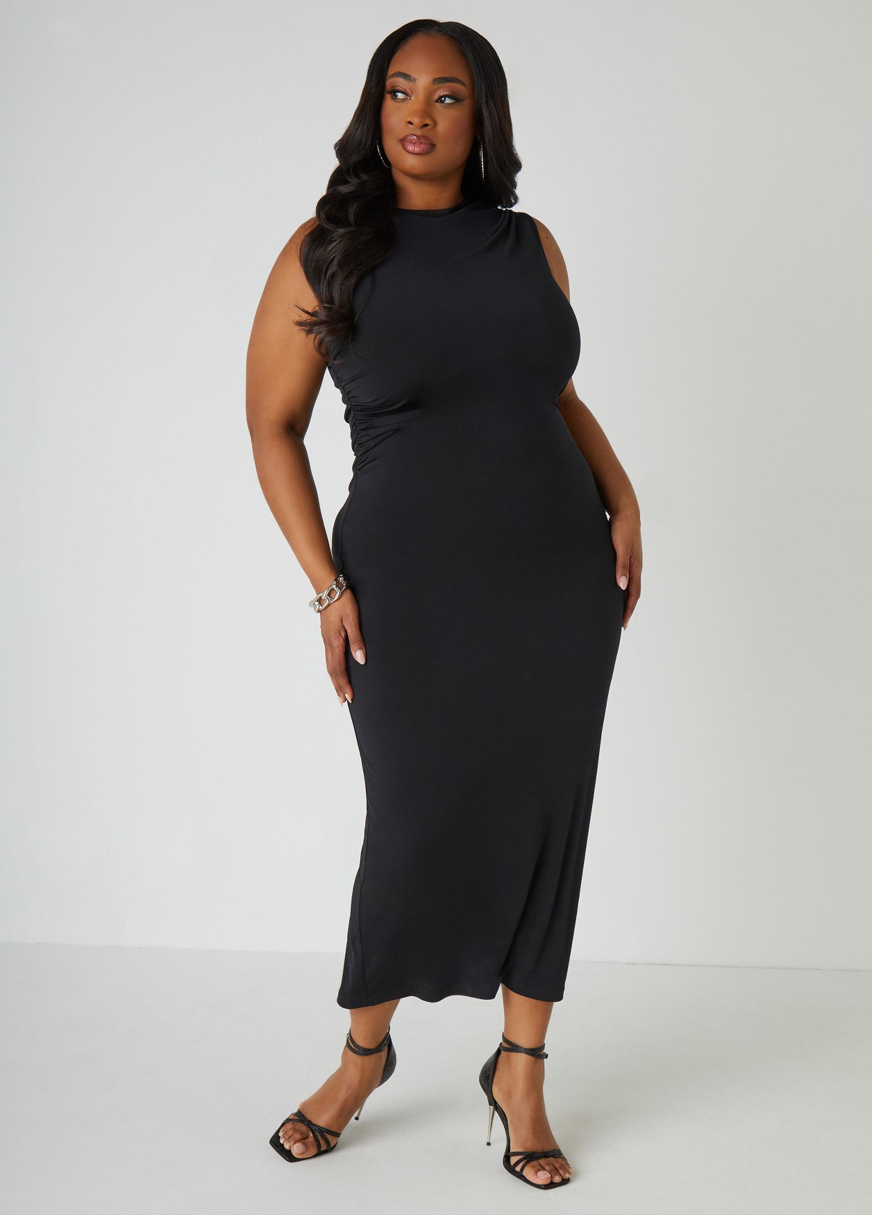 Ruched Knit Maxi Dress Product Image