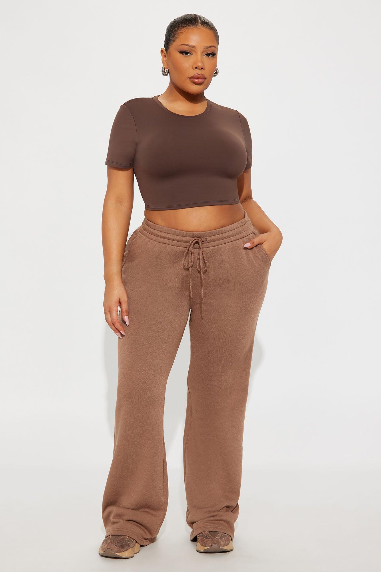 Second Skin Double Lined Super Cropped Tee - Chocolate Female Product Image