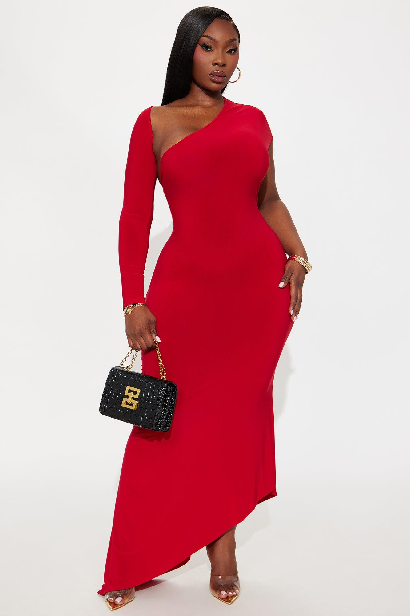 Marlene Long Sleeve Maxi Dress - Red Female Product Image