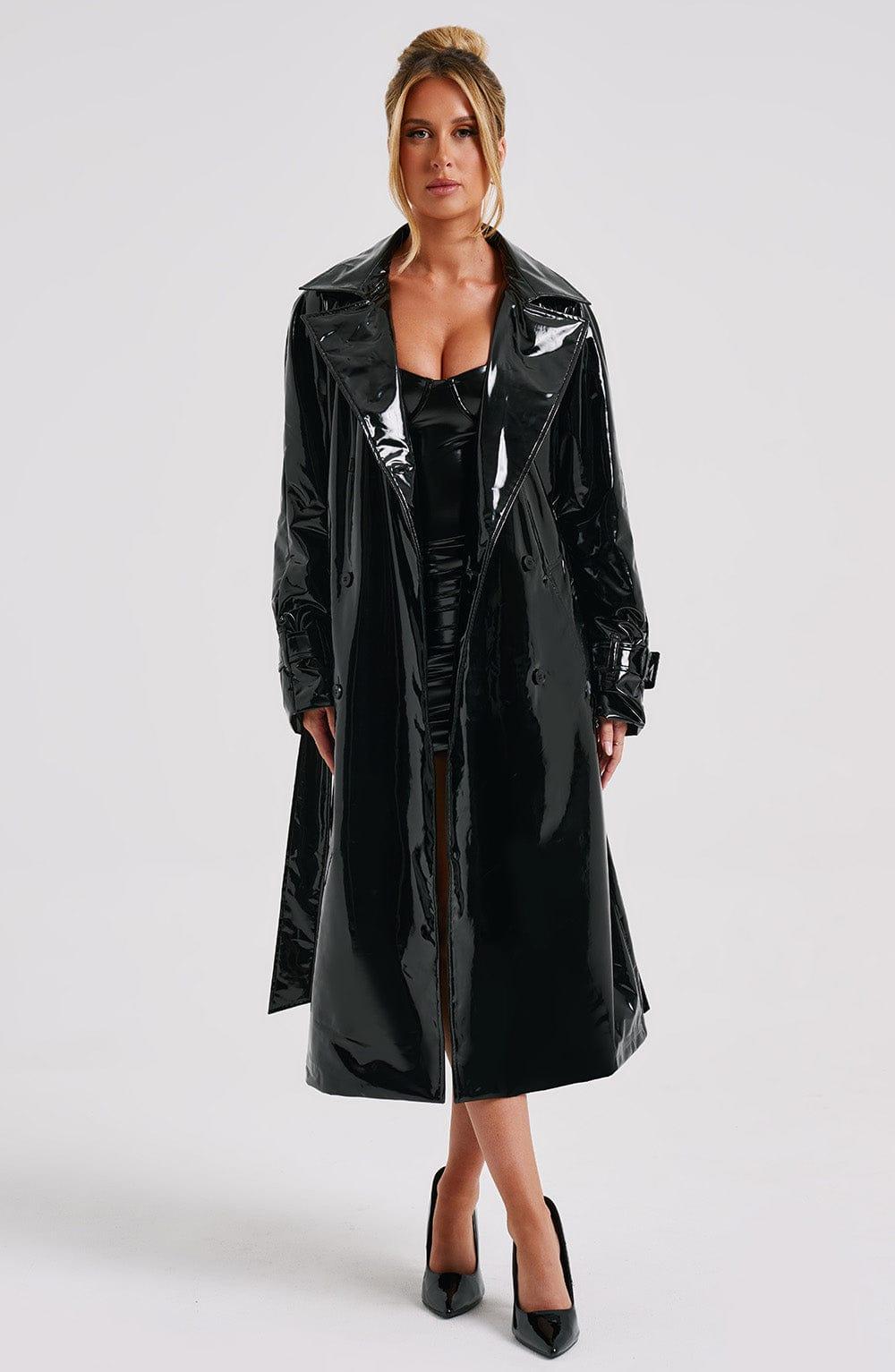 Dynasty Trench Coat - Black Product Image