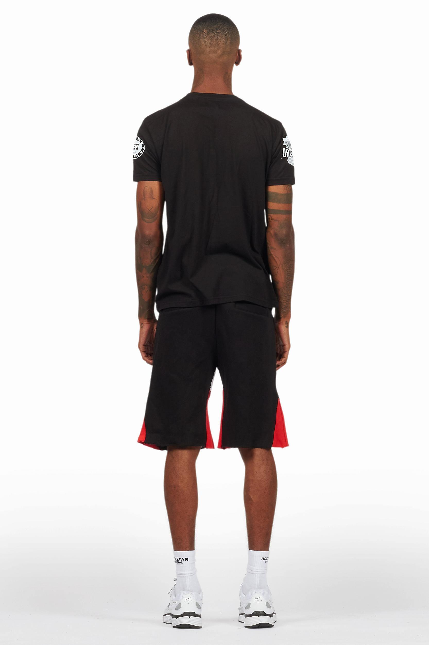 Amos Black Relaxed T-Shirt/Short Set Male Product Image