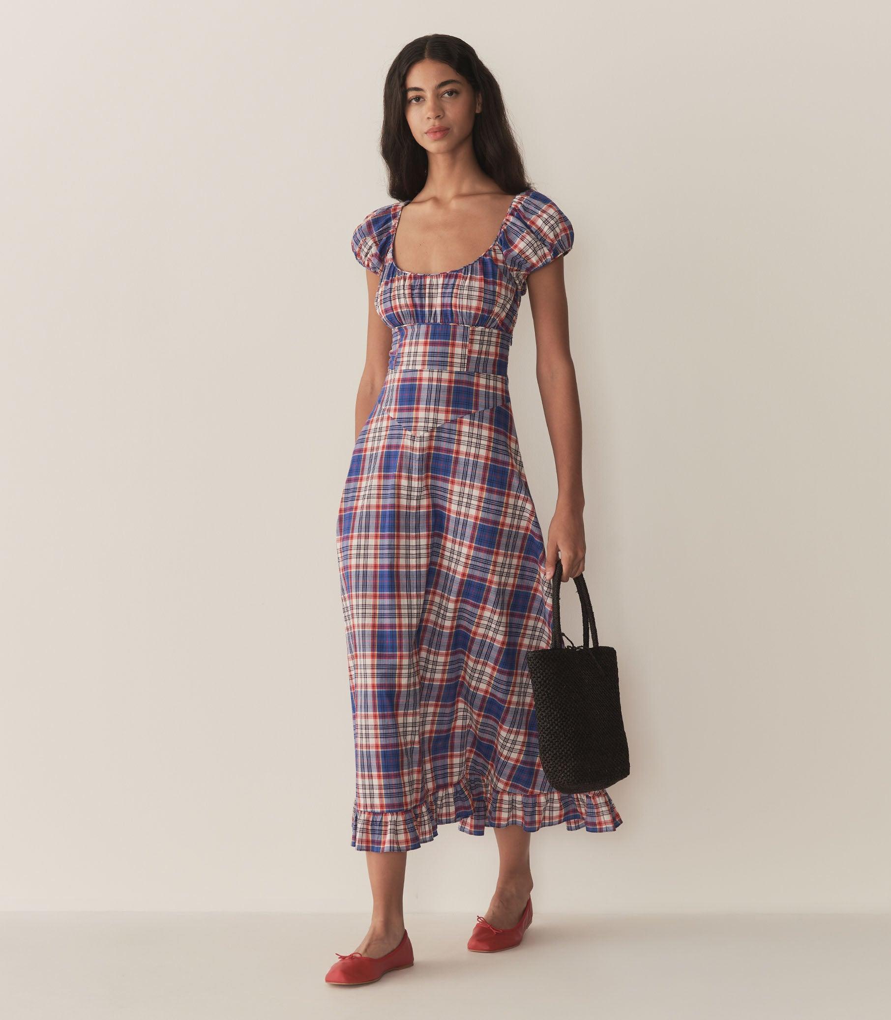 RAMONA DRESS -- COTE D’AZUR PLAID Product Image