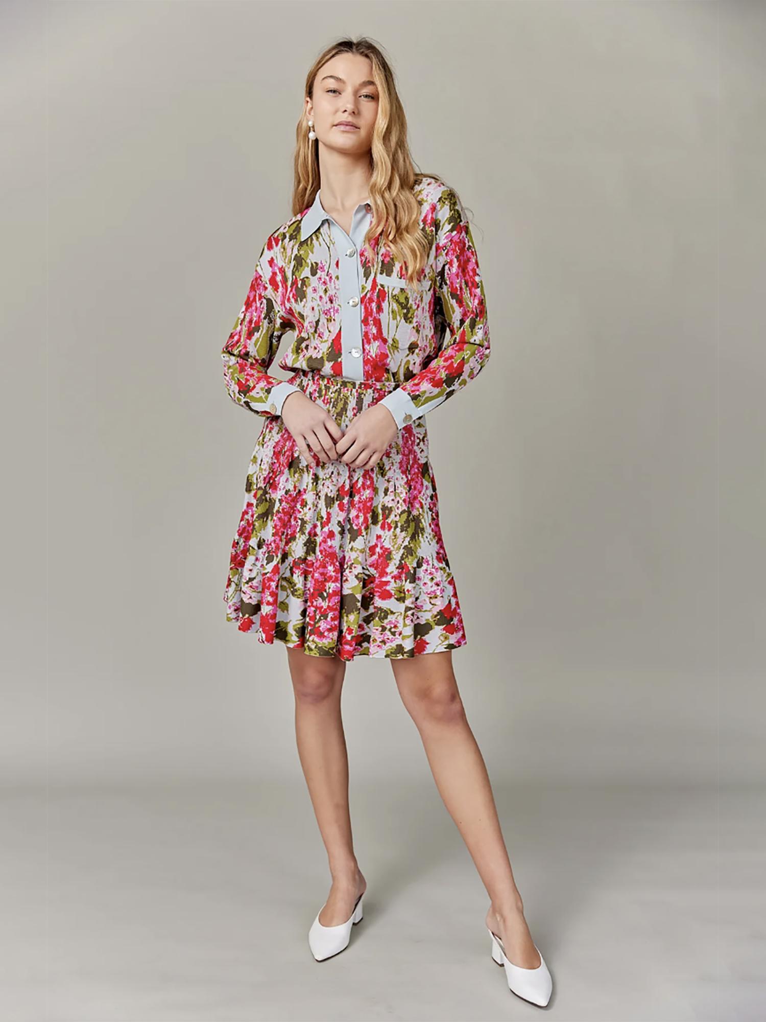 Apparalel Jacquard Knit Tiered Skirt Product Image