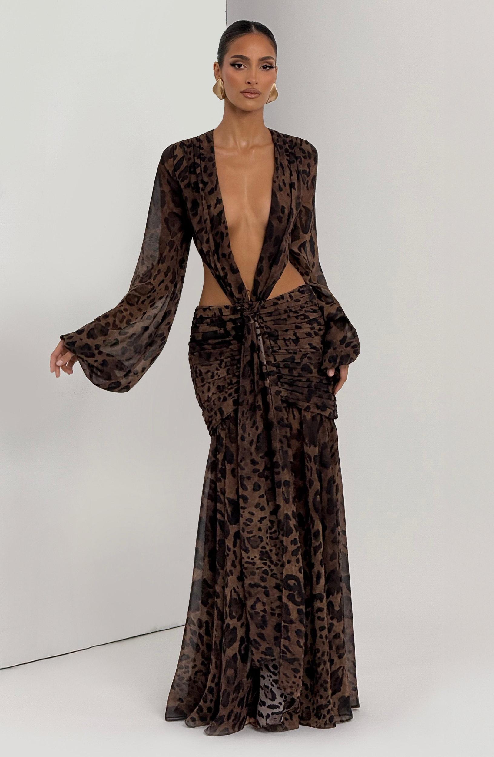 Andrina Maxi Dress - Leopard Print Product Image