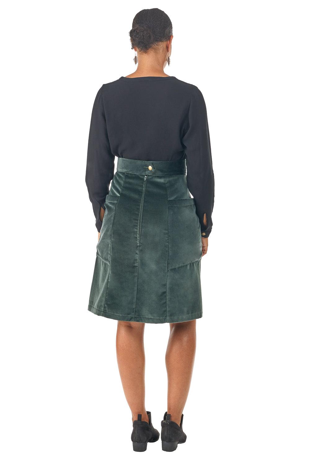 Atheno Skirt in Spruce Velvet Product Image