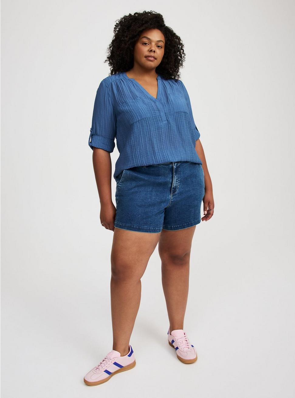 Harper Textured Stripe 3/4 Pullover Blouse Product Image