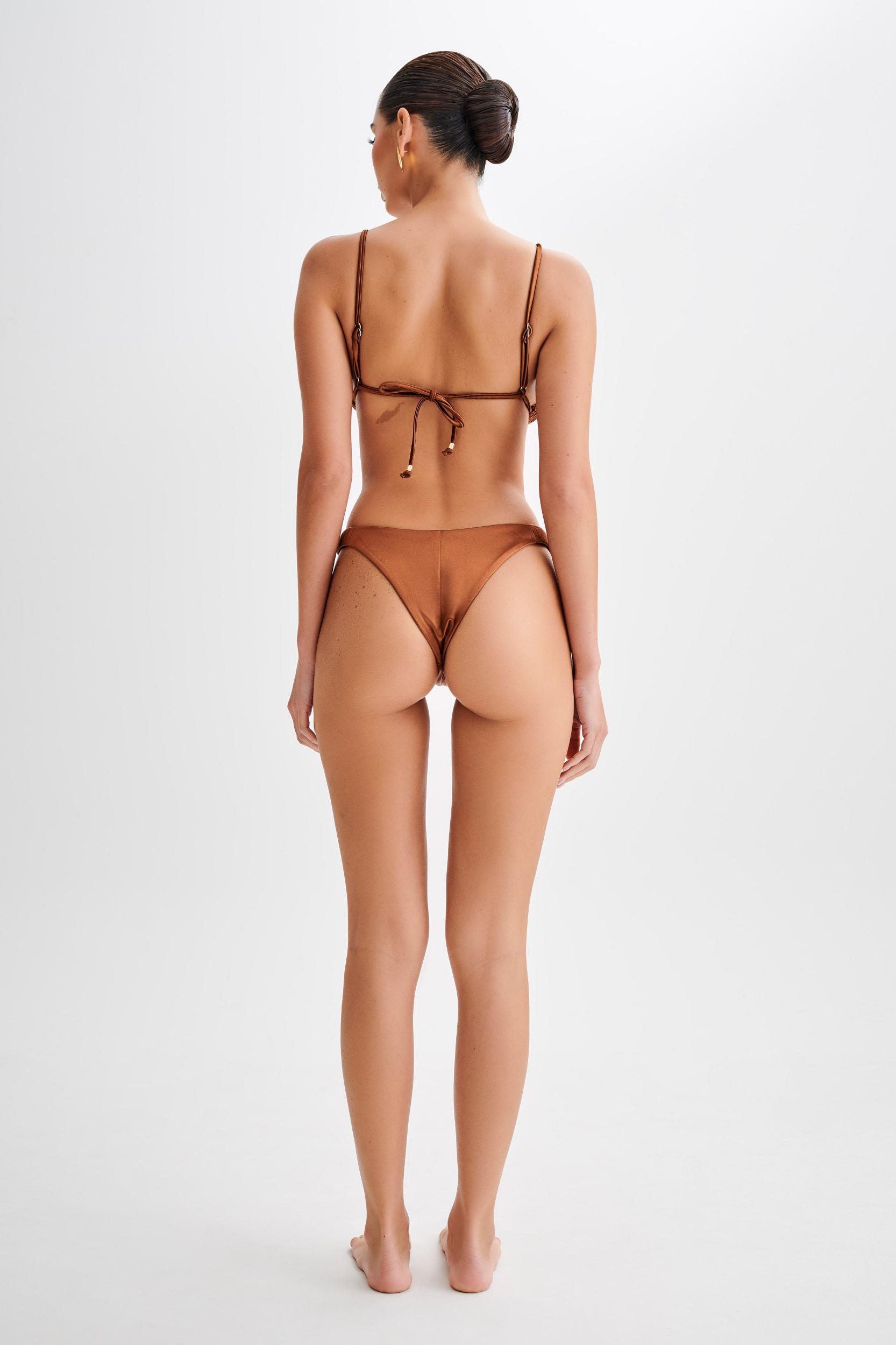 Michelle Pleated Bikini Top - Chocolate Product Image