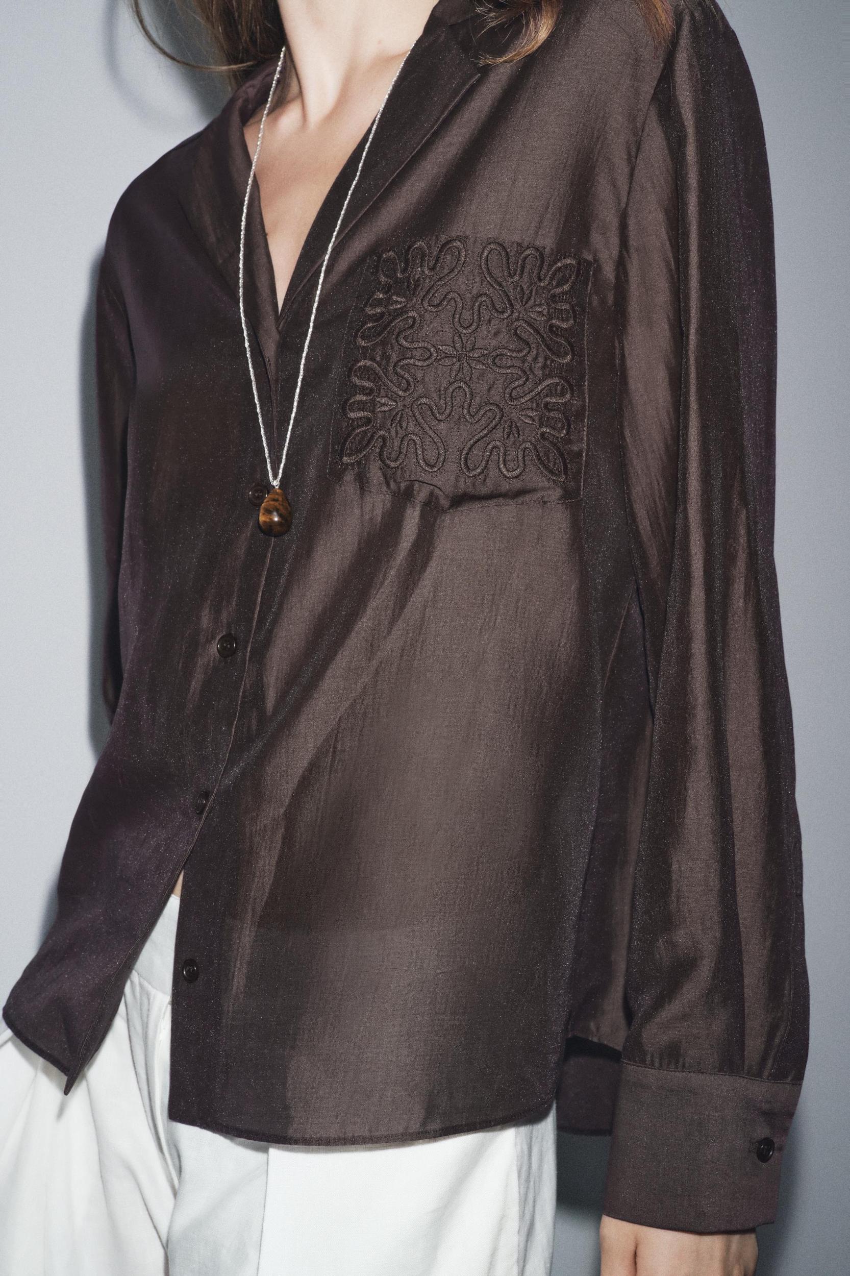 ZW COLLECTION EMBROIDERED POCKET SHIRT Product Image