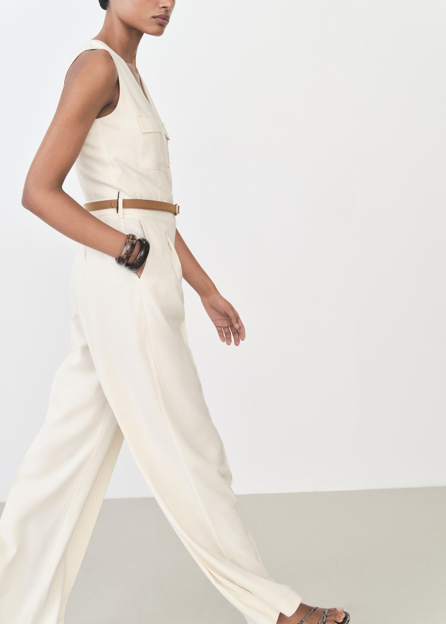 Belt long jumpsuit - Women | MANGO USA Product Image