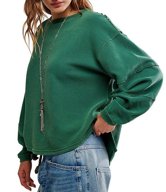 Free People We The Free Total Eclipse Rib Knit Crew Neck Long Sleeve Top Product Image