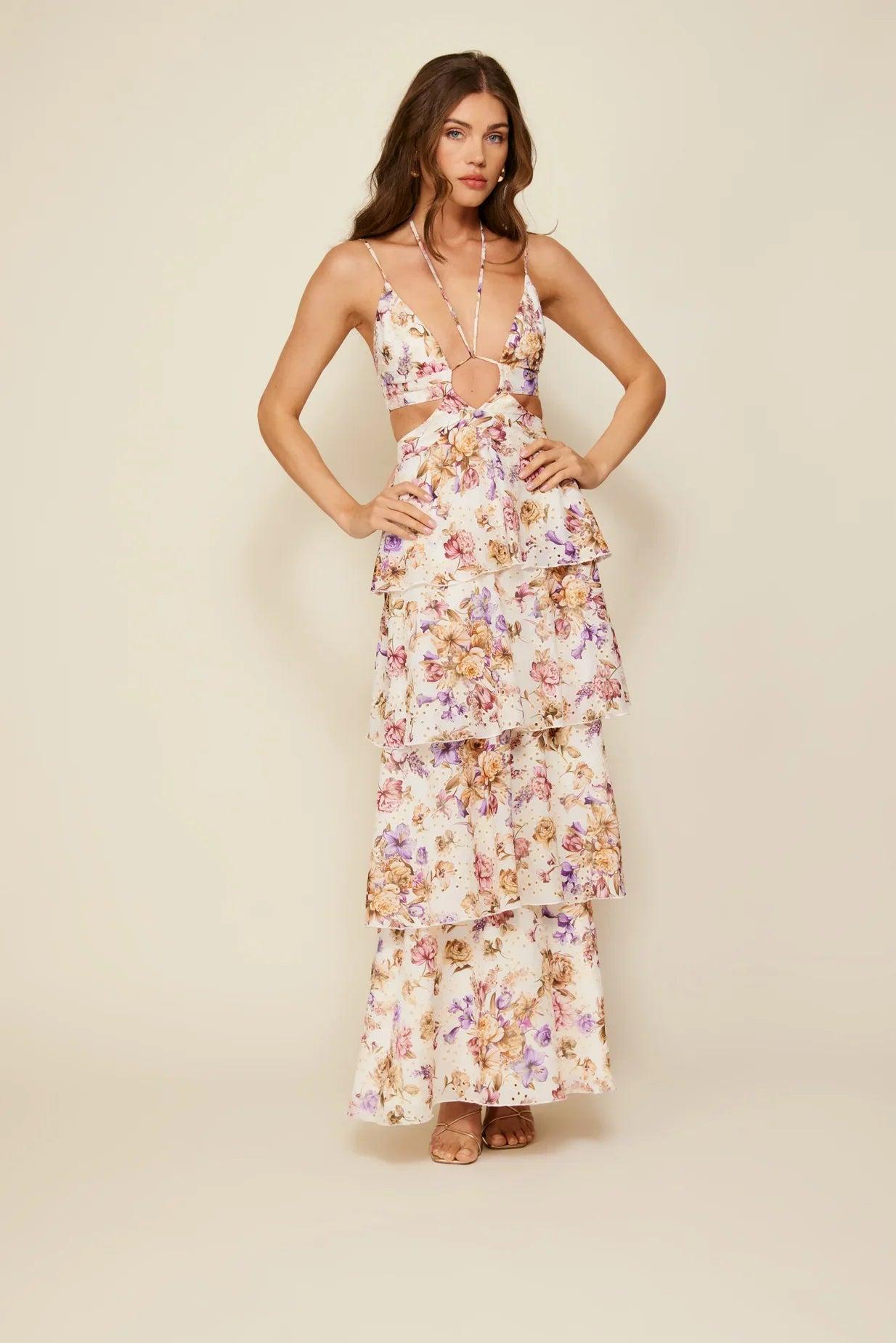 FINAL SALE Line & Dot | Floret Maxi Dress Product Image