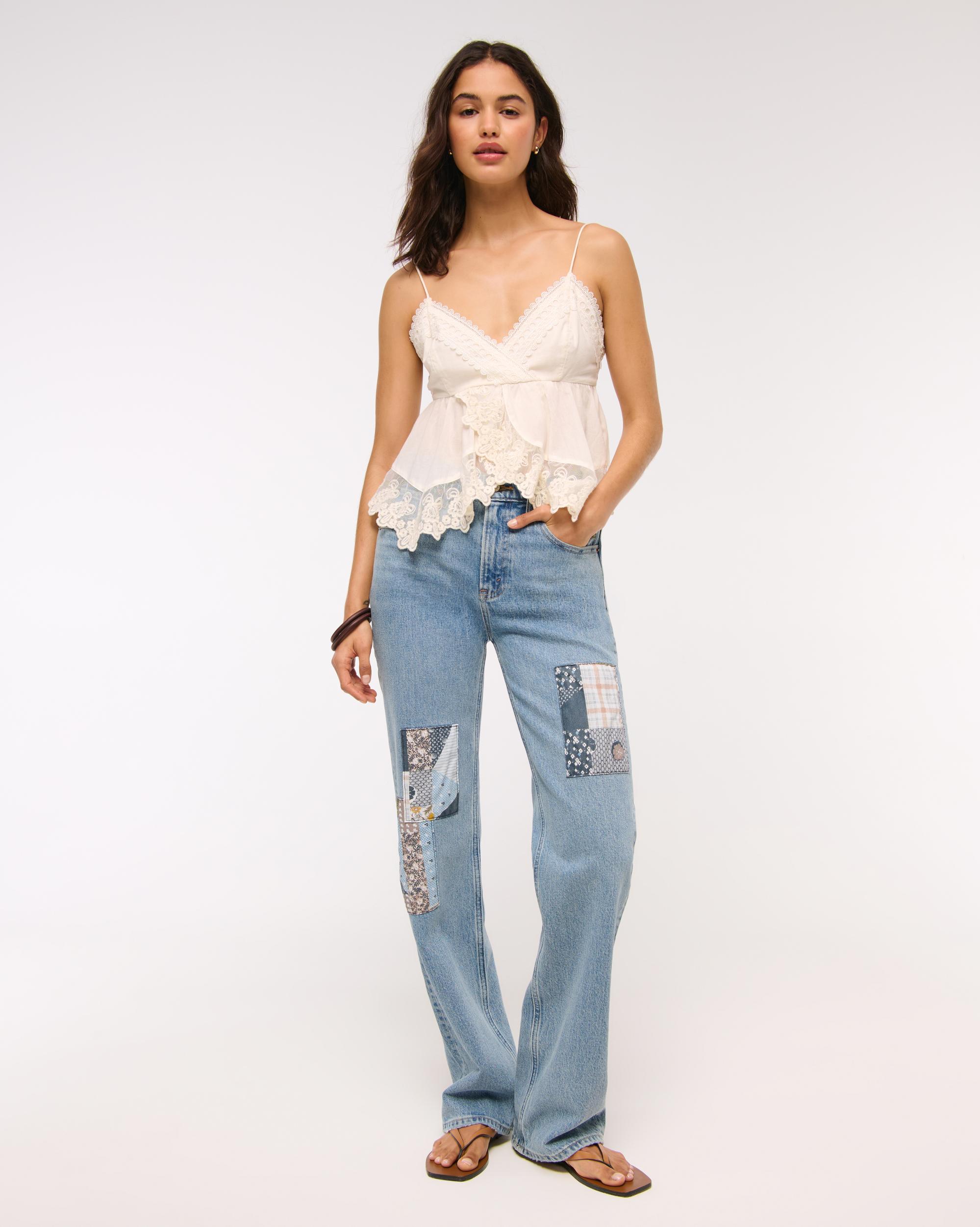 High Rise 90s Relaxed Patchwork Jean Product Image