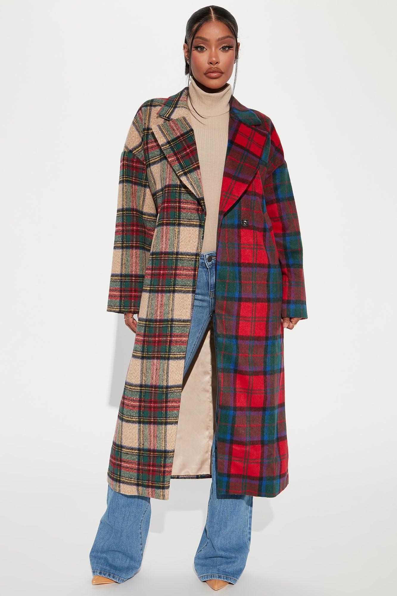 Strange Things Plaid Coat - Red/combo Product Image