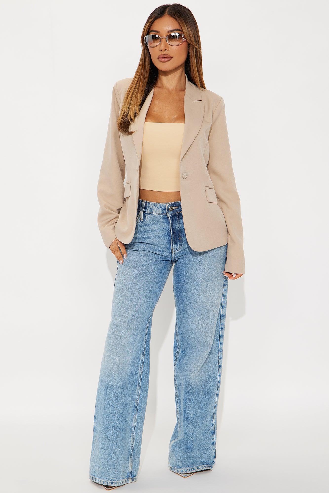 Set The Tone Blazer - Taupe Female Product Image