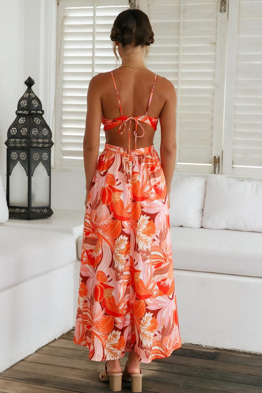 Through The Gardens Maxi Dress Red Product Image