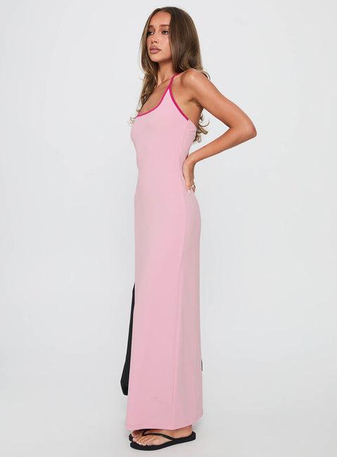 Teisha Halter Maxi Dress Pink Product Image