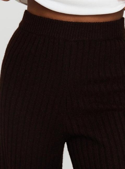 Montana Knit Pants Chocolate Brown Product Image