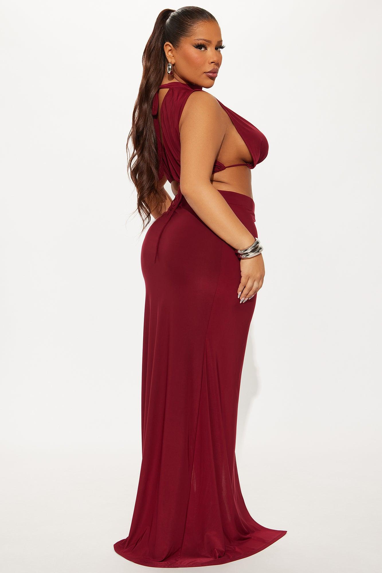 Angelina Venezia Maxi Skirt Set - Burgundy Product Image