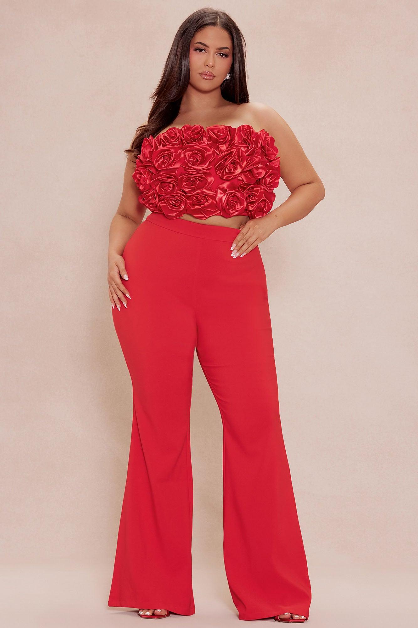 Anna Rose Pant Set - Red Product Image