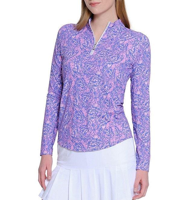 Sport Haley Tropical Multi Print Mock Neck Long Sleeve Shirt Product Image