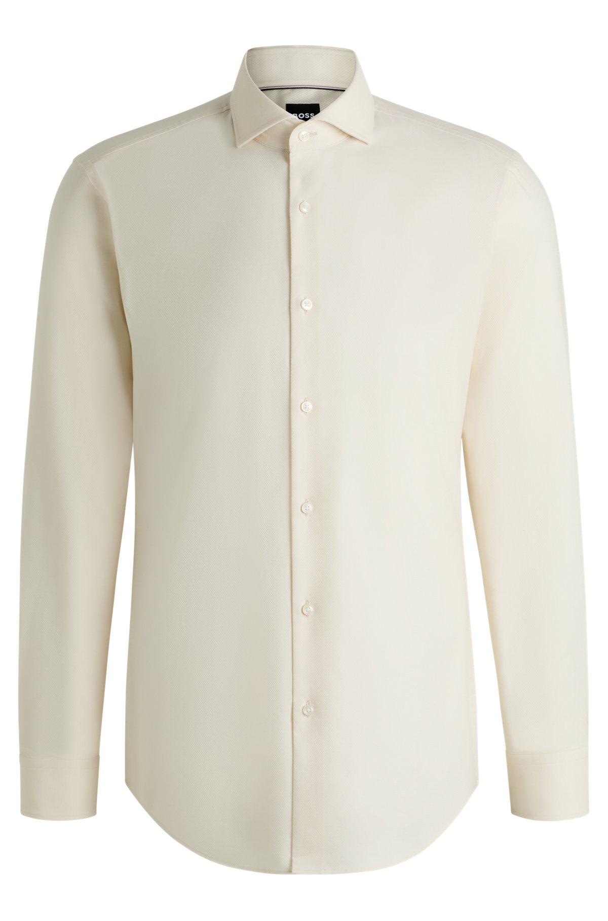 Slim-fit shirt in easy-iron stretch cotton Product Image
