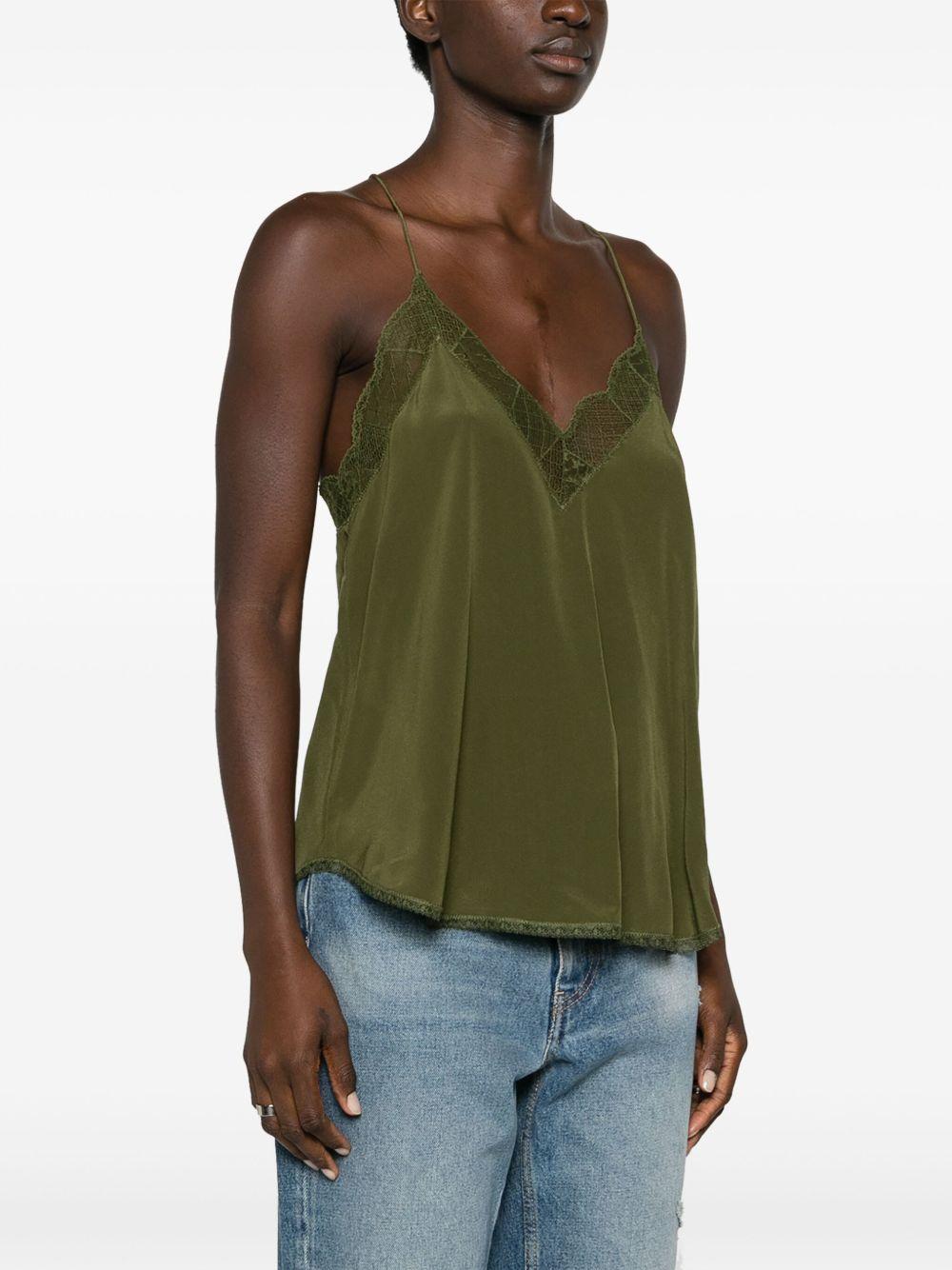 lace-trim silk cami top Product Image