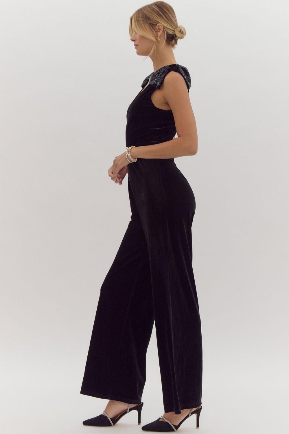Embellished in Velvet Jumpsuit Product Image