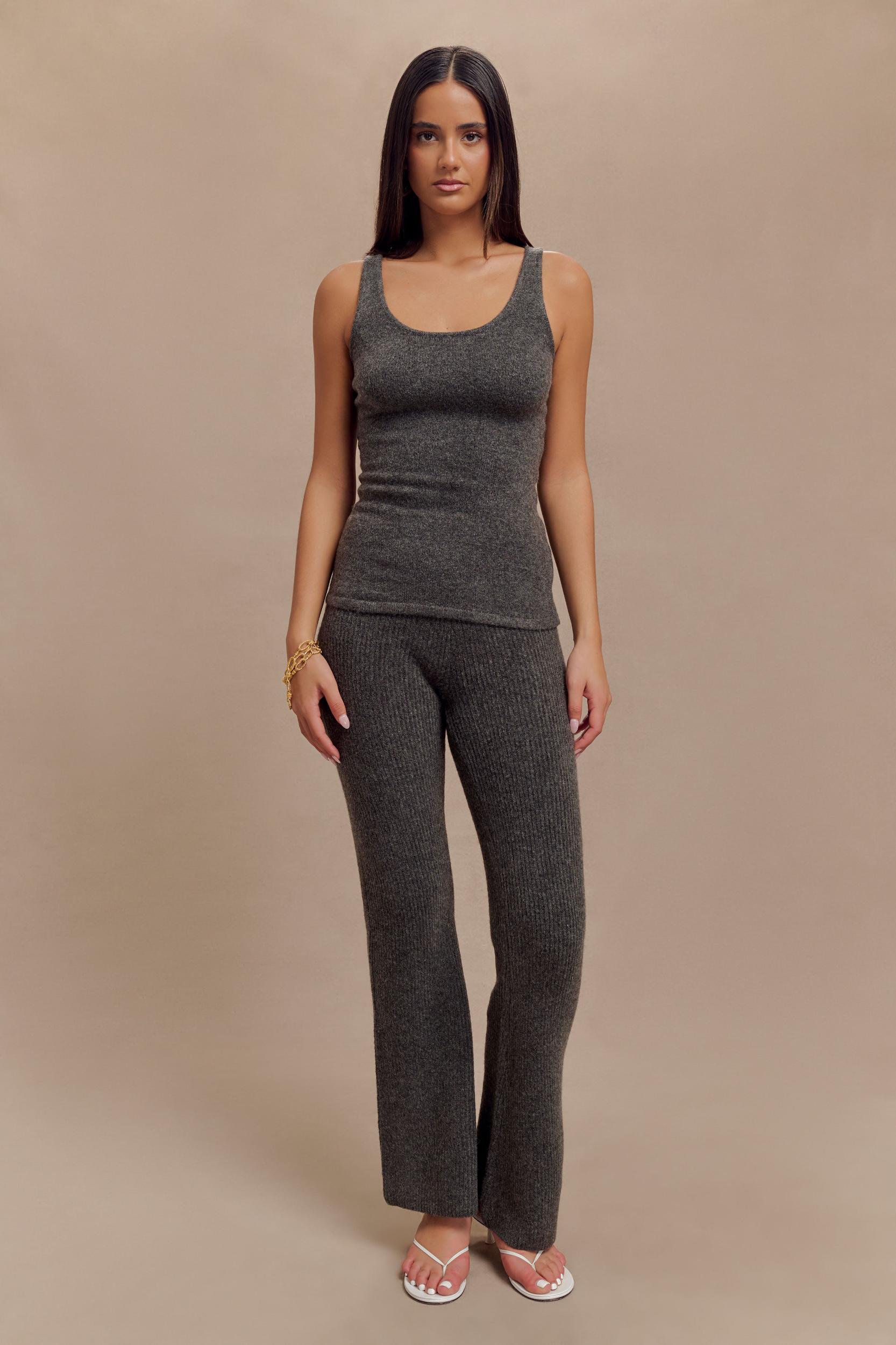 Shyann Sleeveless Longline Knit Top - Charcoal Marle Product Image