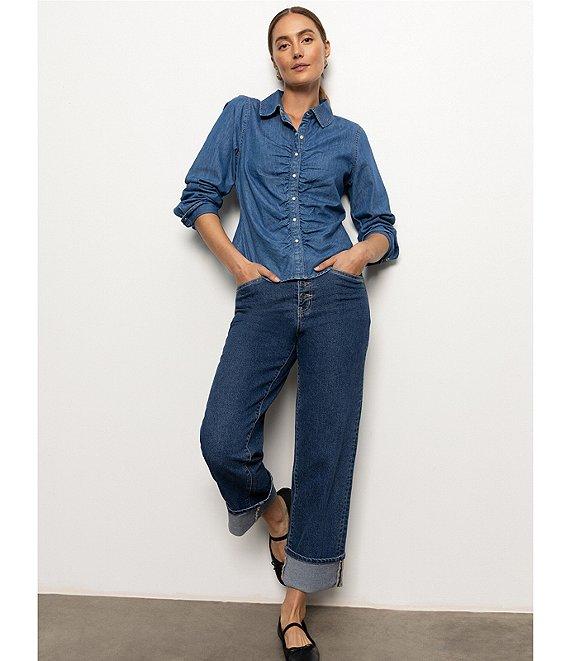 Sanctuary Luna Button Fly Cuffed Cropped Denim Jeans Product Image