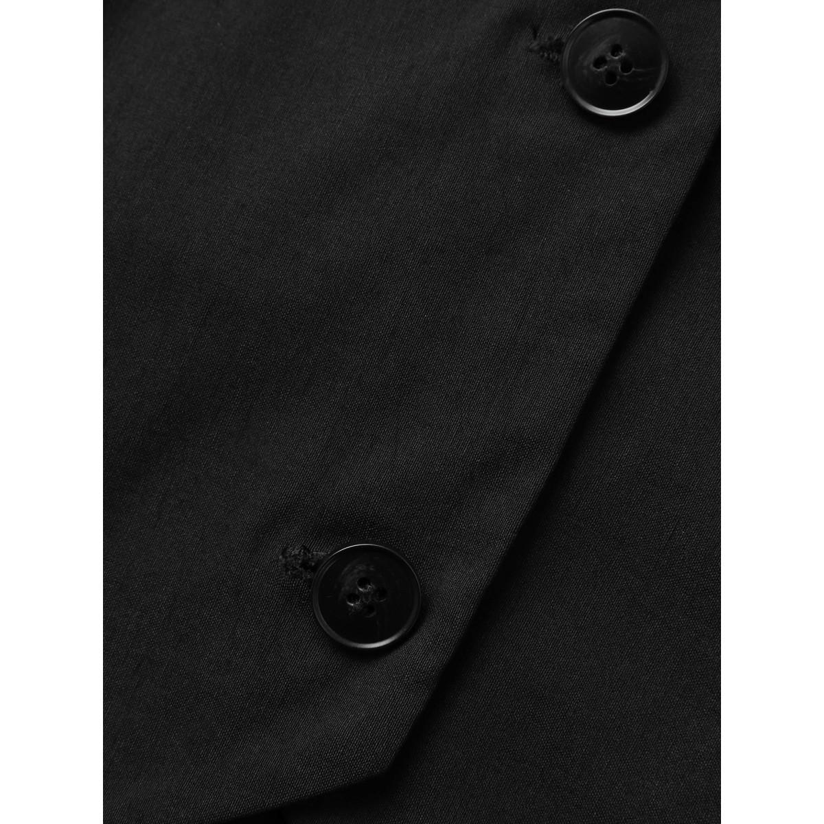 Plus Size Stretch Woven Vest Flare Midi Dress Black Women At the Office Button Suit Collar Sleeveless Curvy BloomChic 10/M Product Image