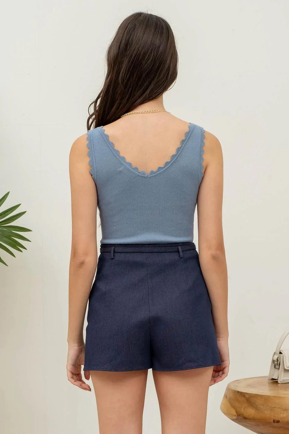 Scallop Edge Knit Tanks Product Image