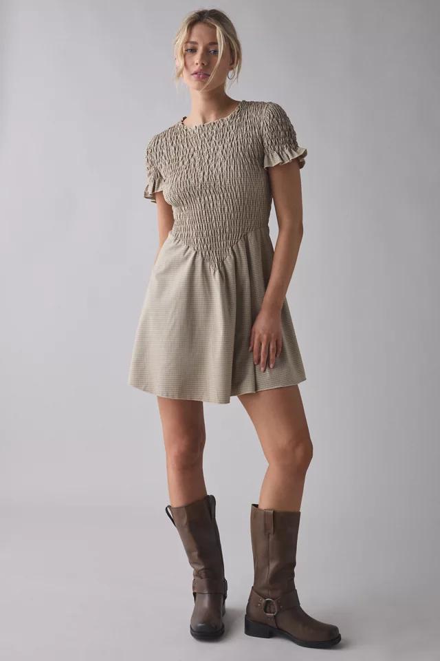 Daisy Street Gingham Basque Waist Shirred Mini Dress Product Image