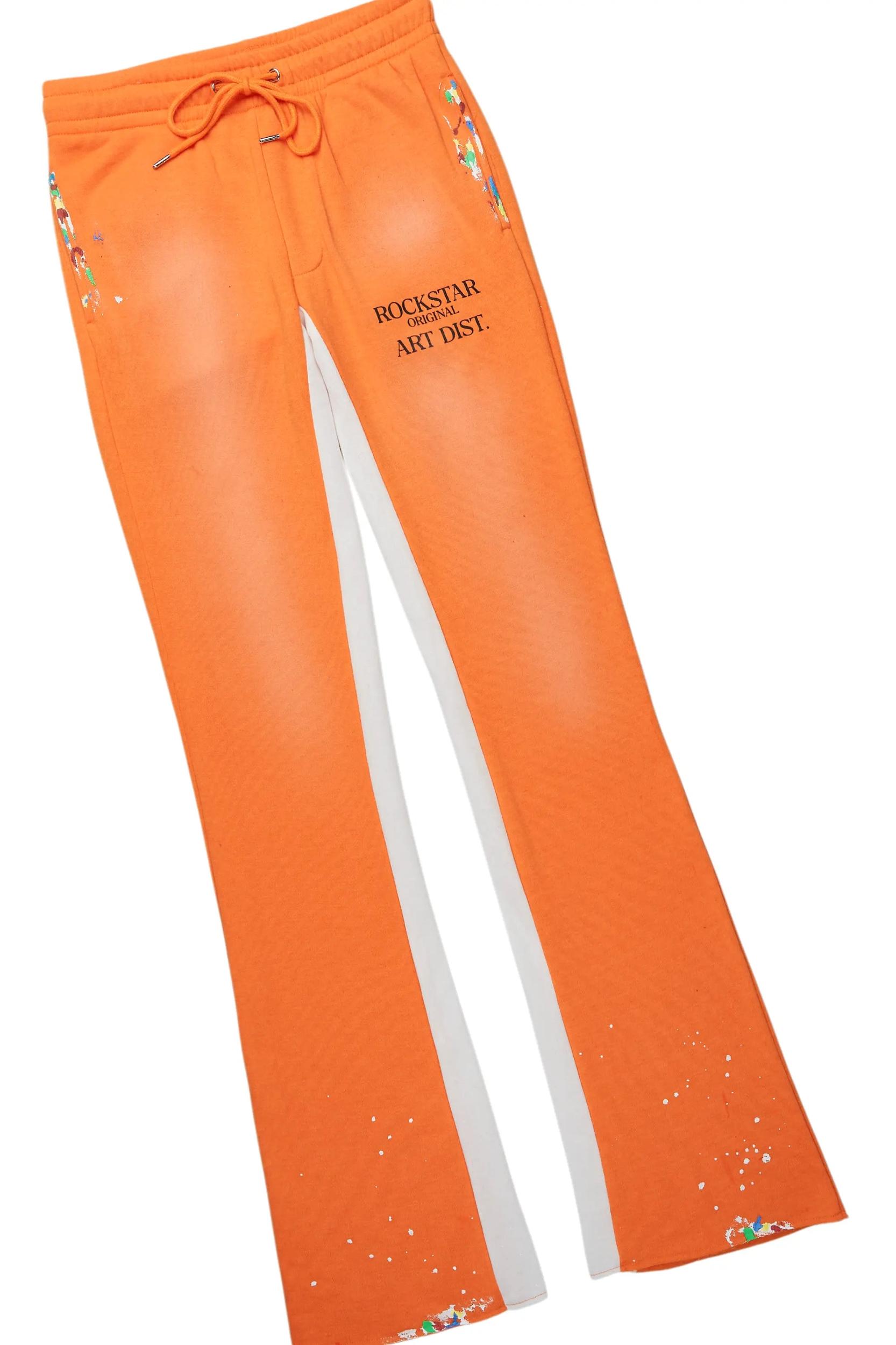 Rockstar Art Dist. Orange Hoodie/Baggy Track Pant Set Male Product Image