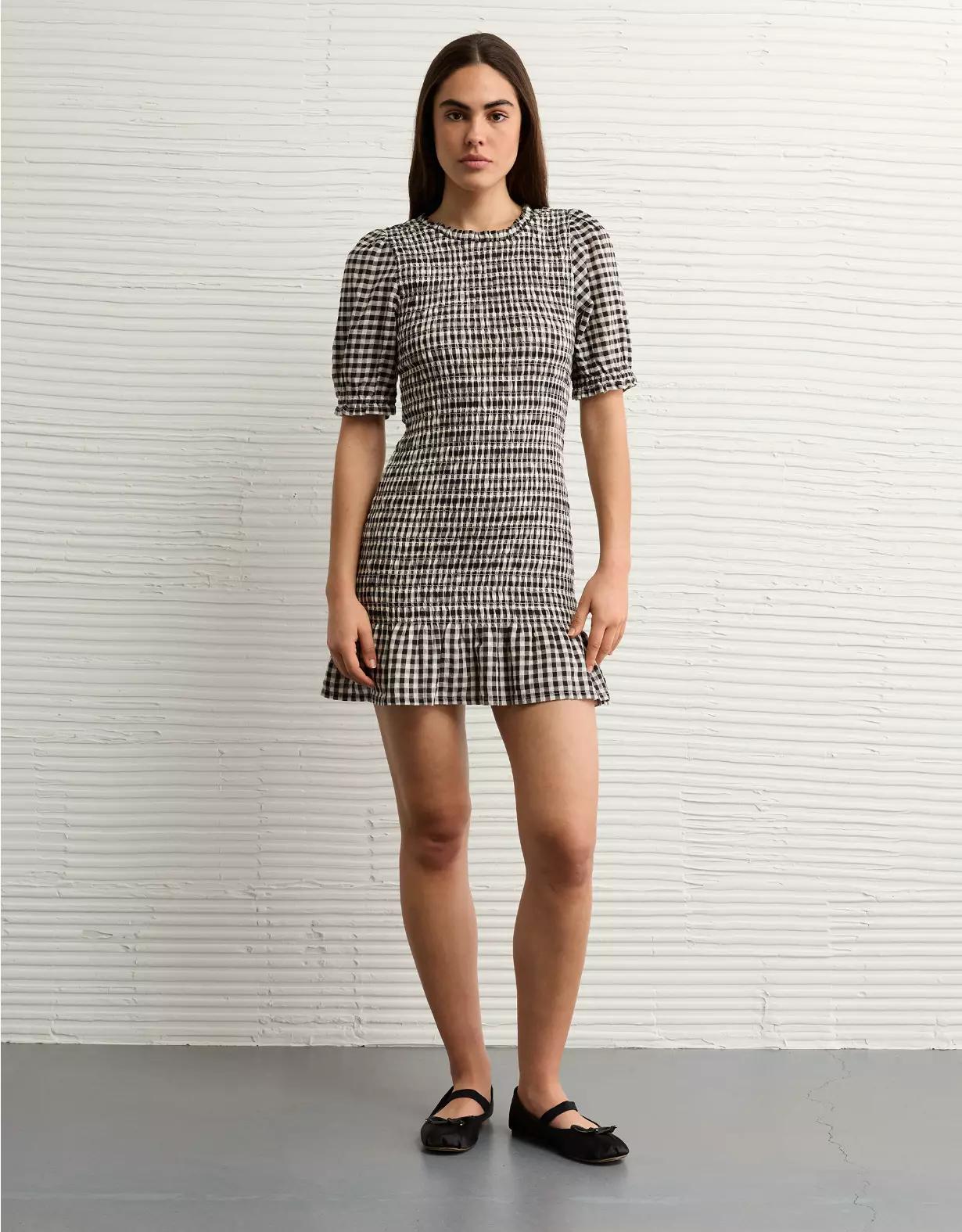 AE Puff Sleeve Smocked Mini Dress Product Image