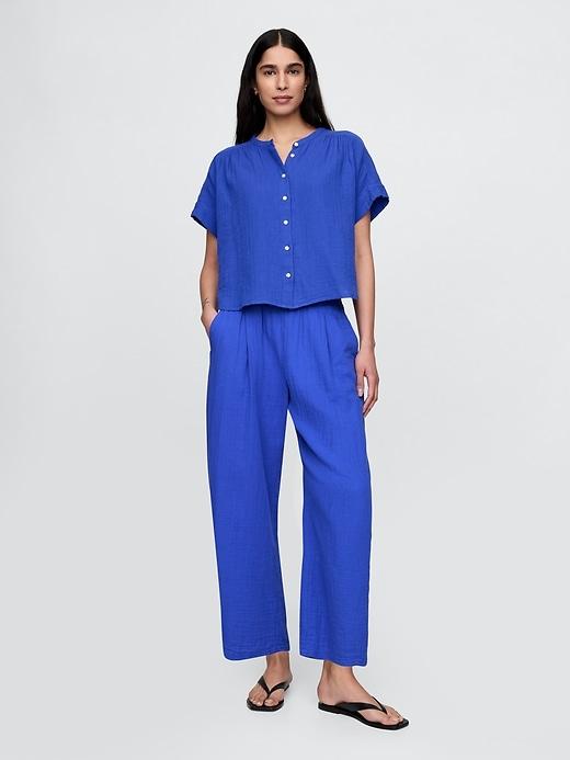 Cotton Gauze Easy Barrel Pants Product Image