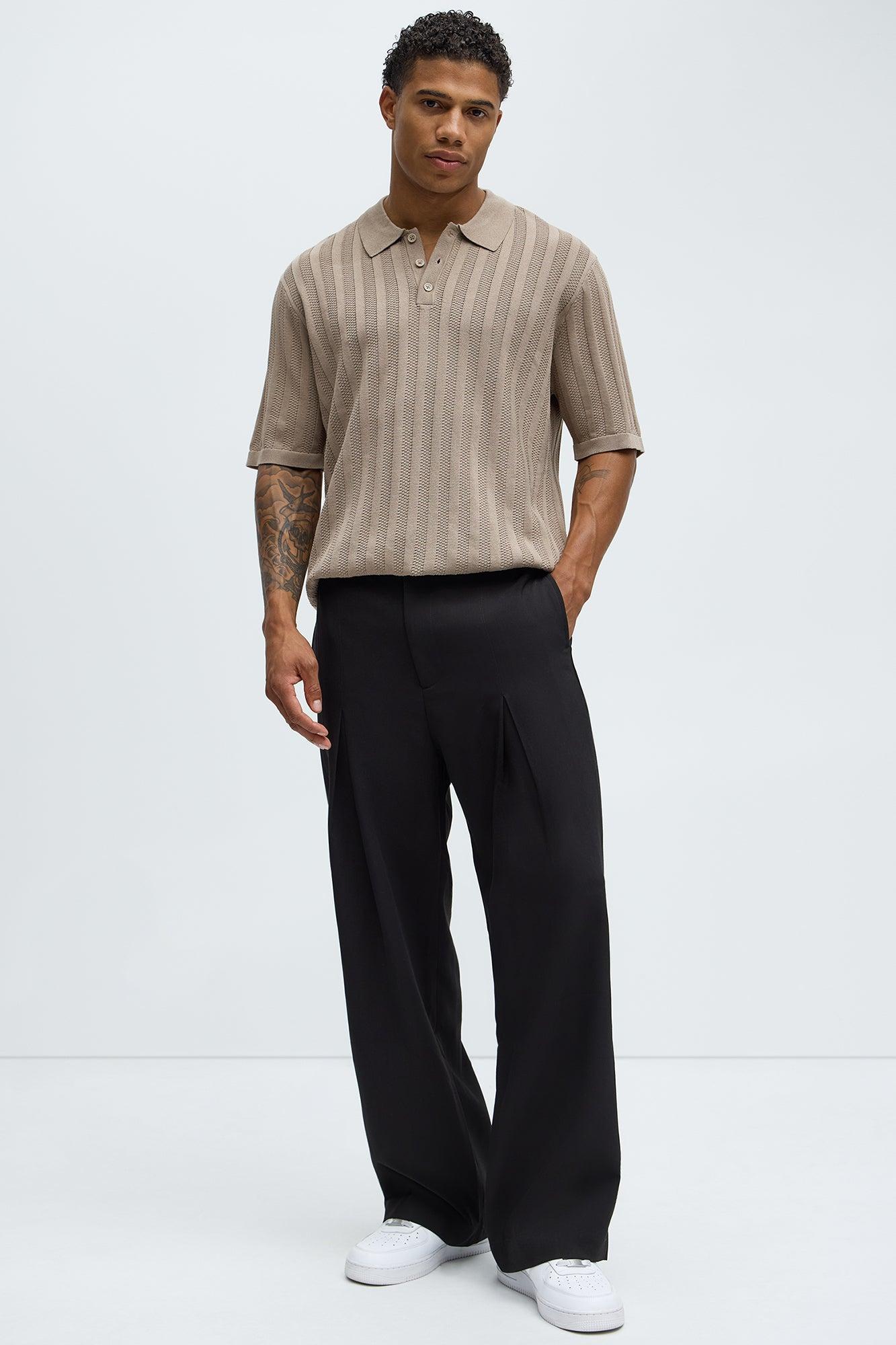 Lorenzo Textured Polo Shirt - Taupe Product Image