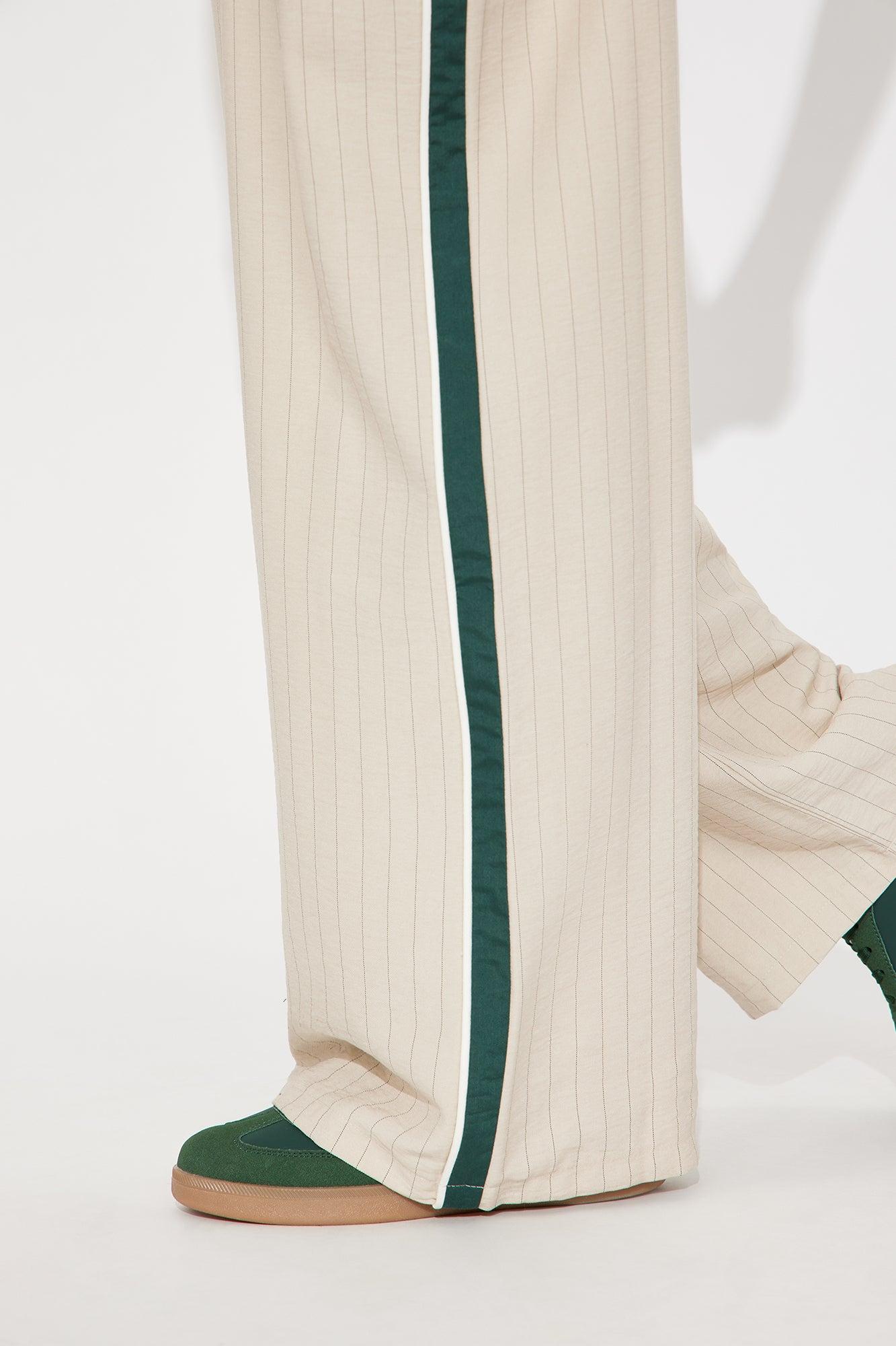 Checked In Vest And Pinstripe Pant Set - Beige Product Image