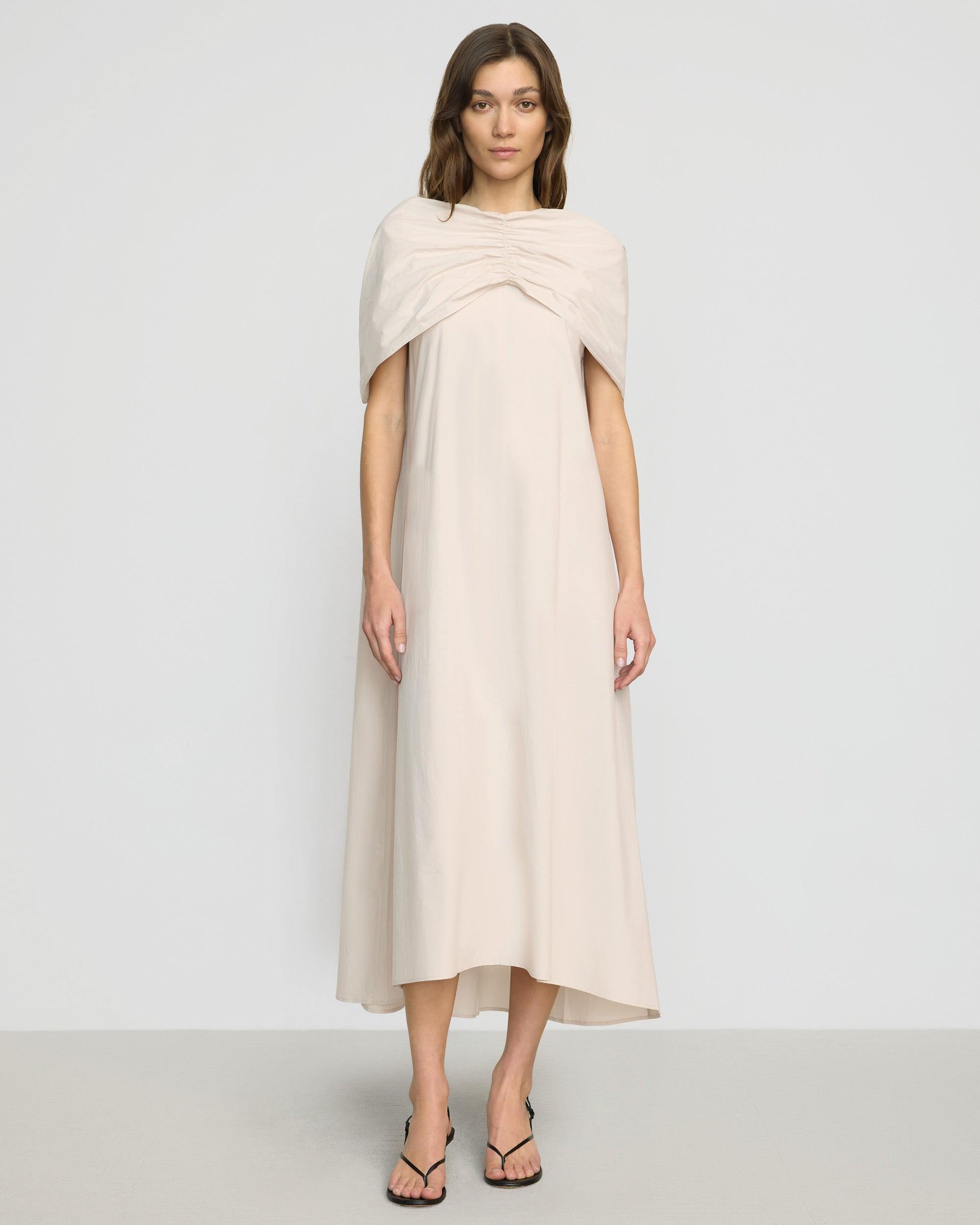 Yasmina Scarf-Neck Cotton Dress Product Image