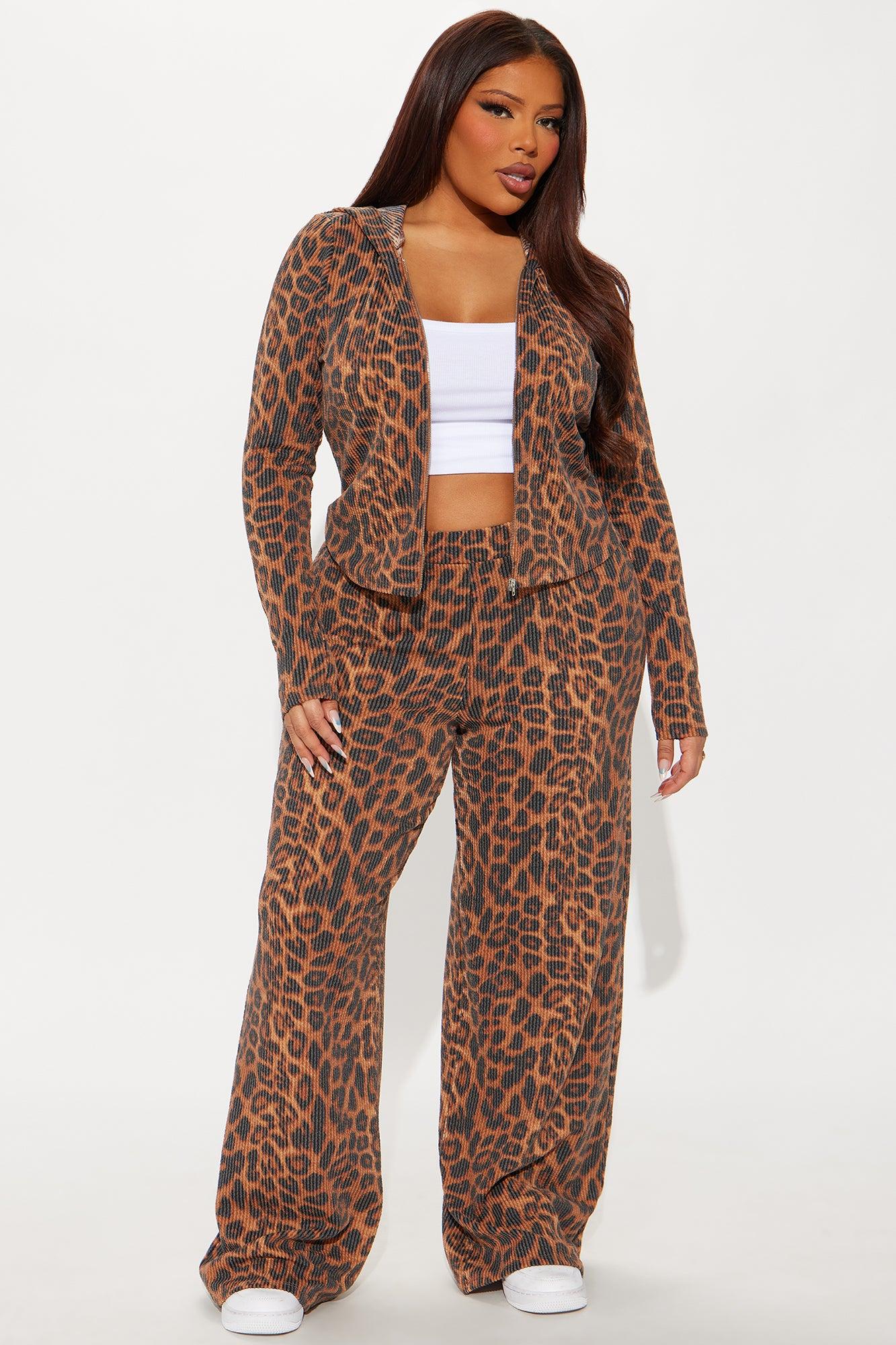 Lizzy Leopard Pant Set - Brown/combo Product Image