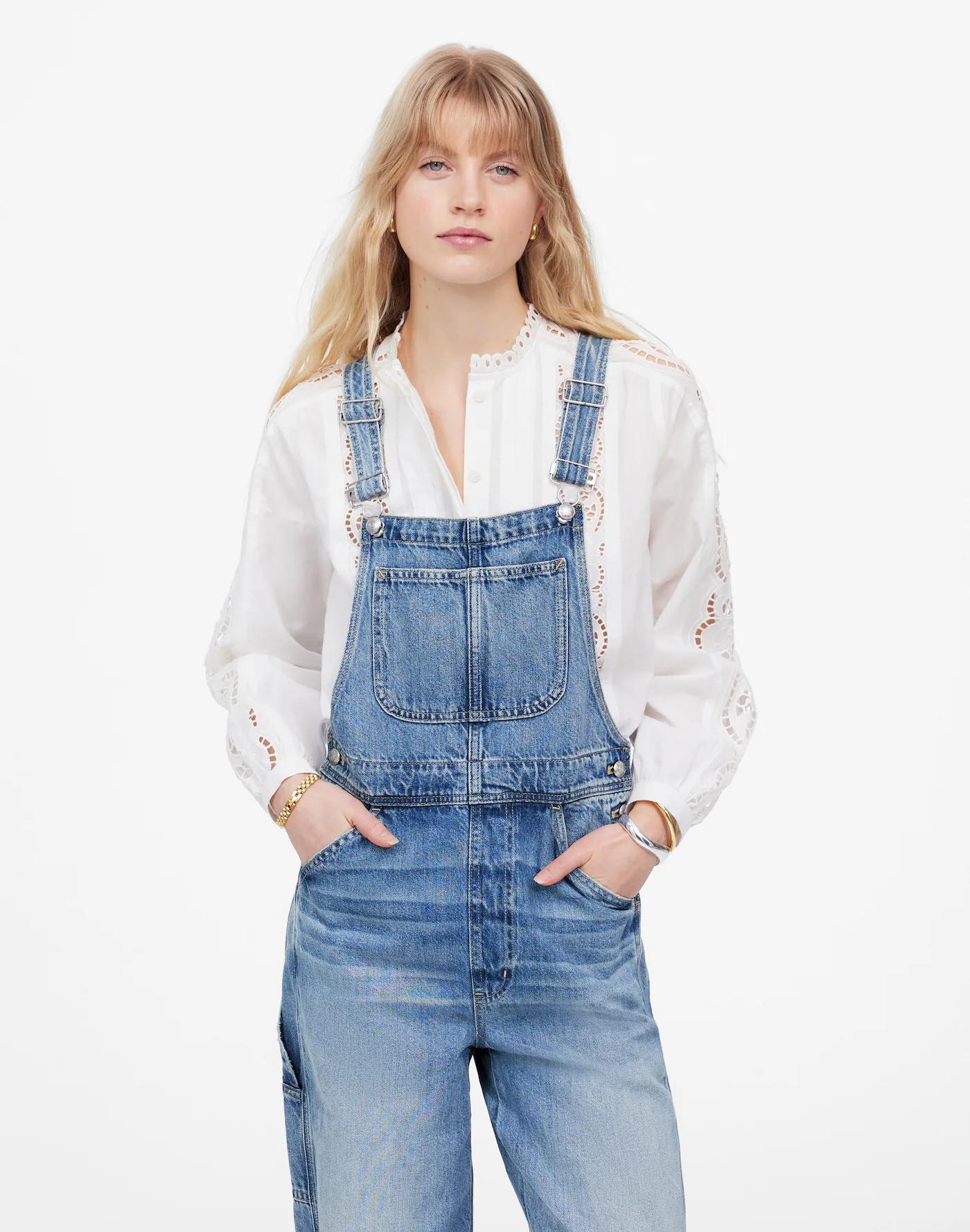 Denim Relaxed Carpenter Overalls in Lewisberg Wash Product Image