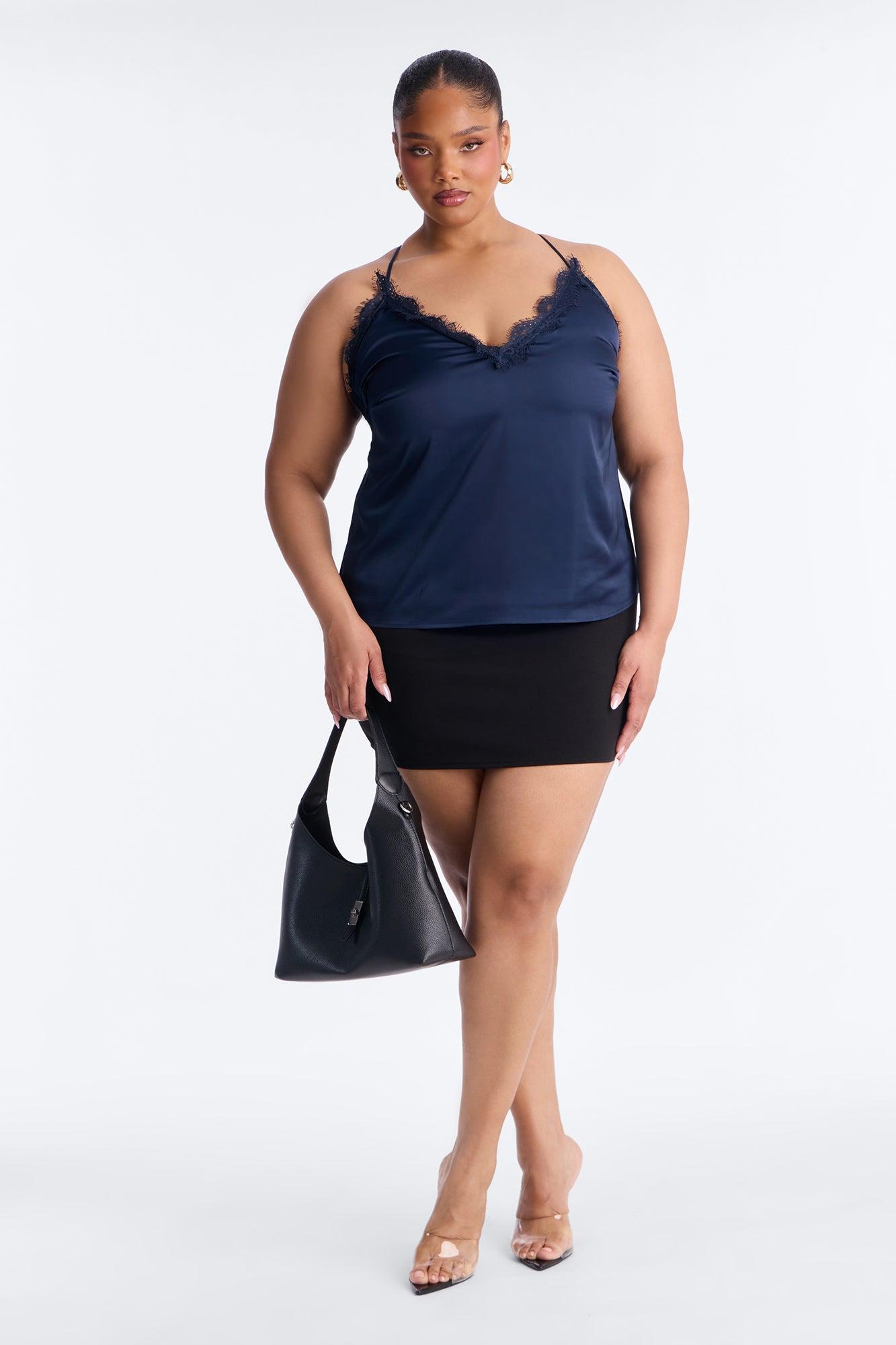 Living In Lace Cami Top - Navy Female Product Image