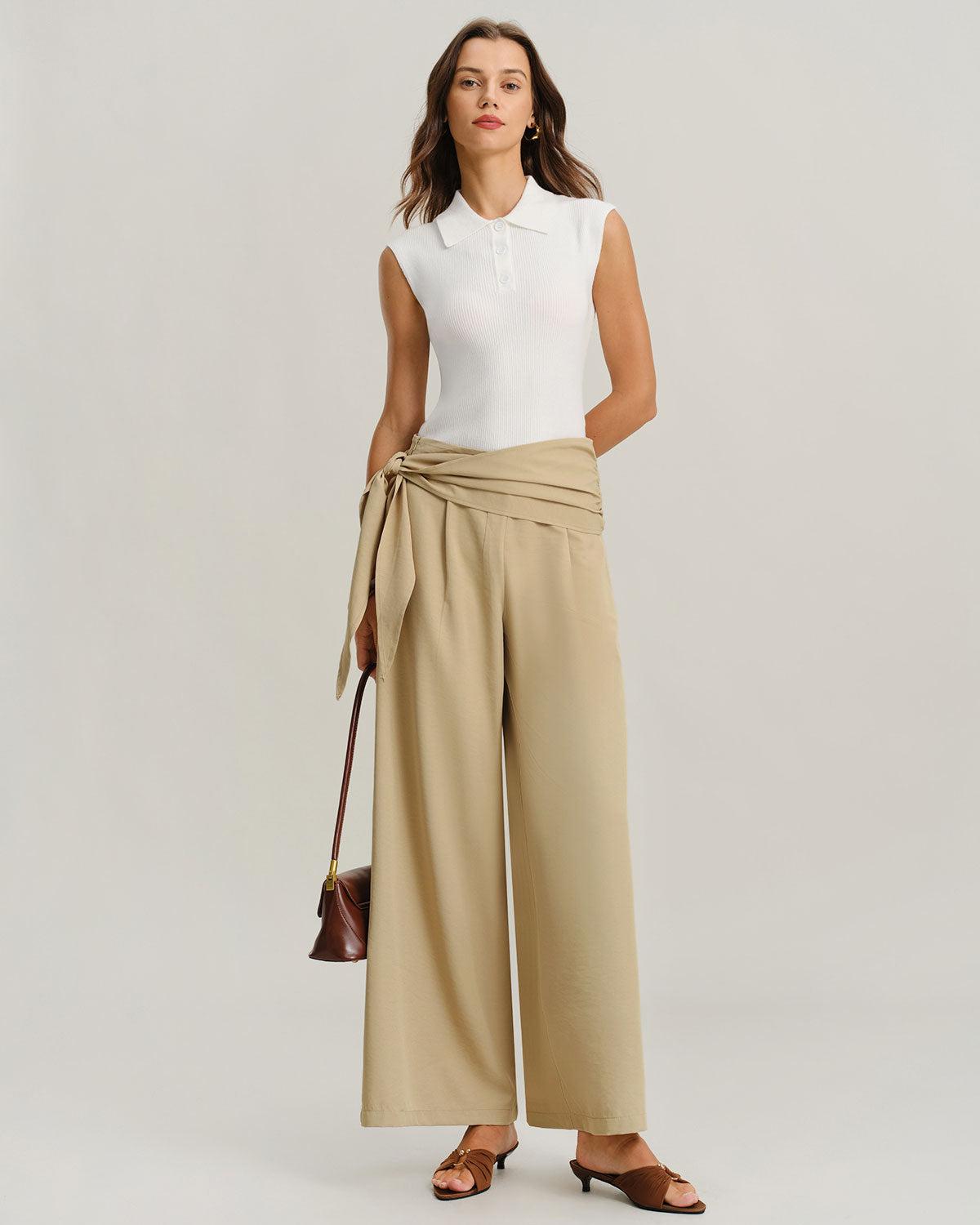 Khaiki Wide Leg Pants Casual Pants Product Image