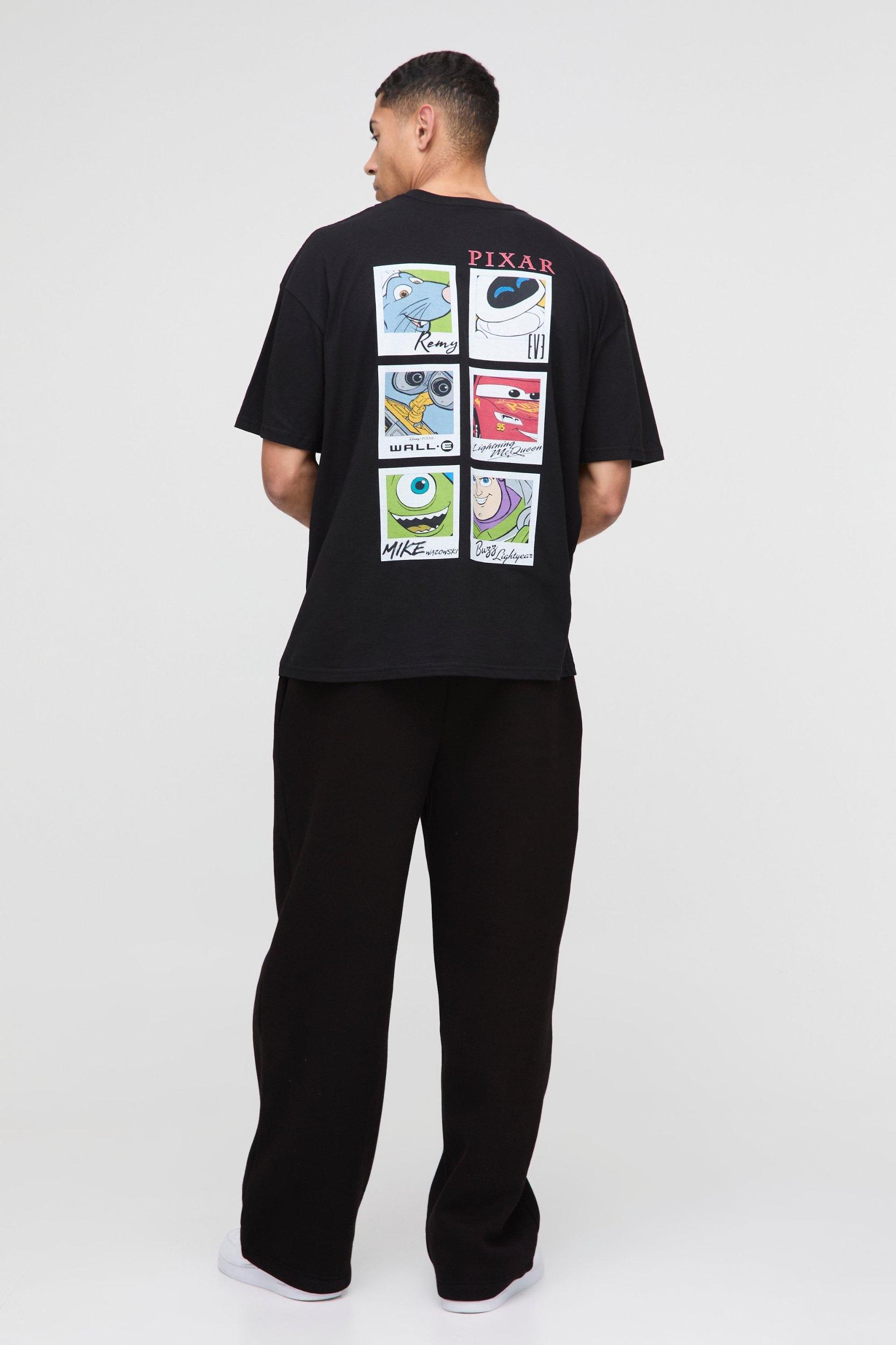 Oversized Disney Pixar Multi Character License Graphic T Shirt | boohooMAN USA Product Image
