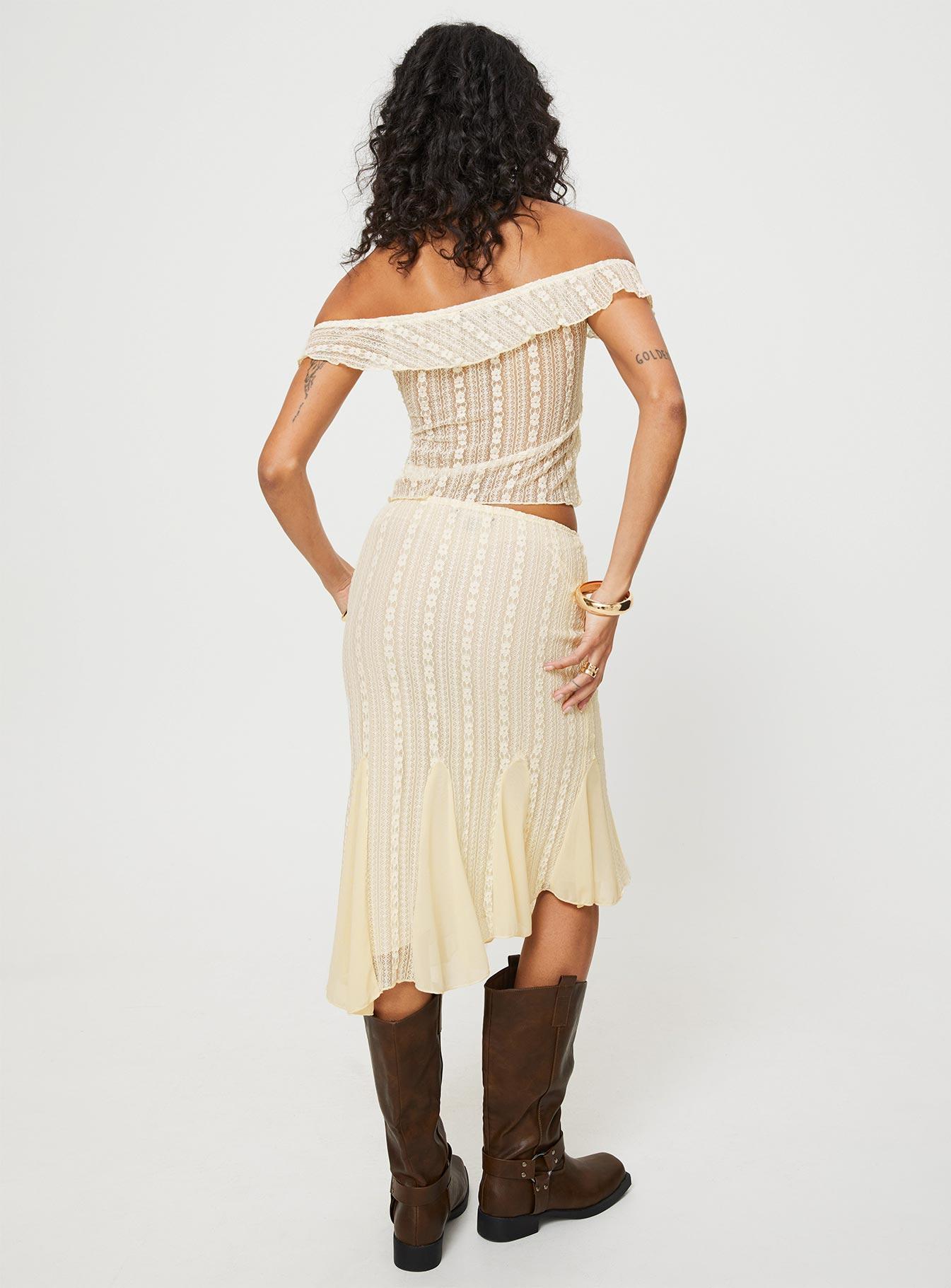 Betharia Midi Skirt Cream Product Image