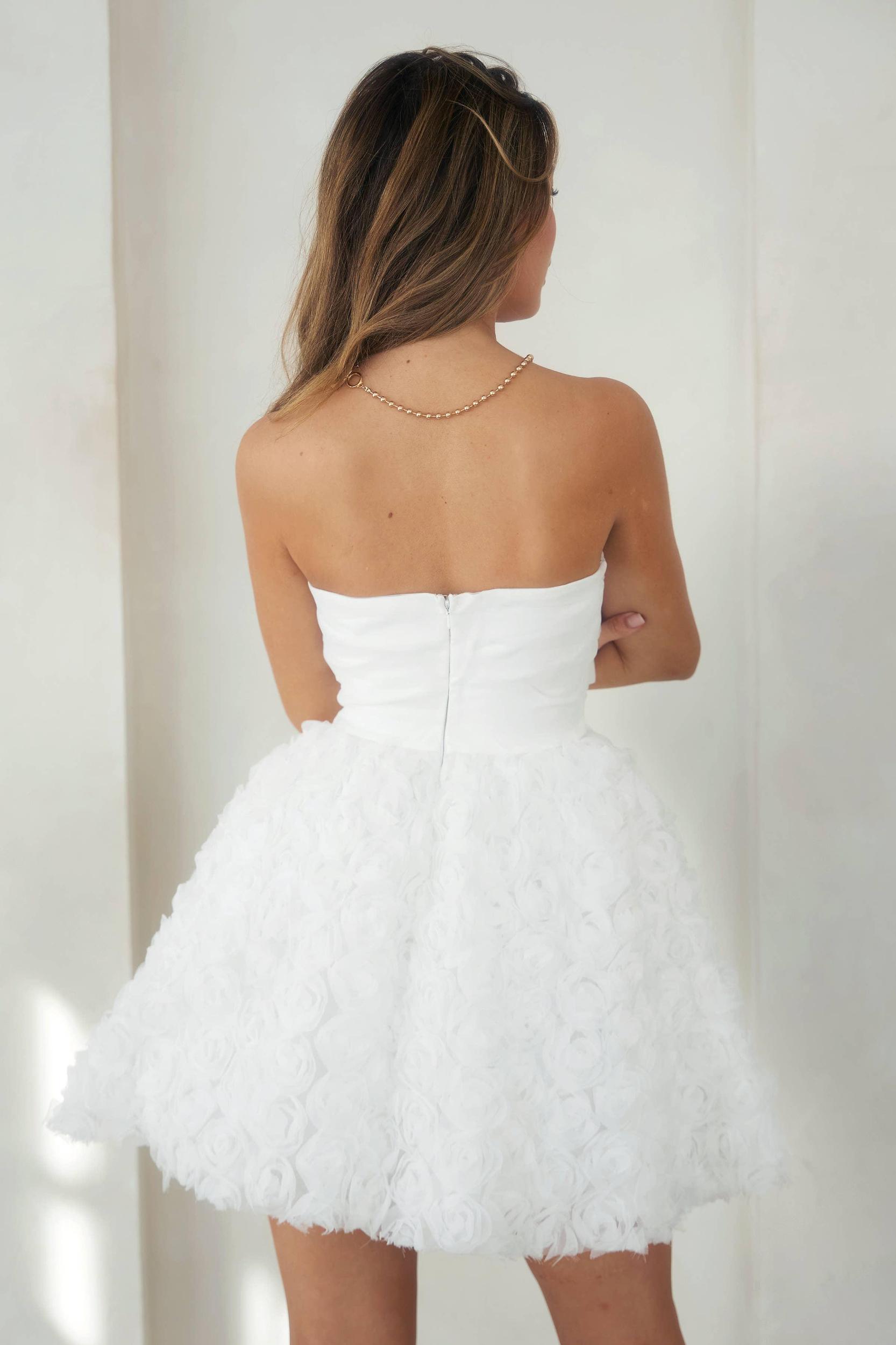 Rosette Strapless Dress Product Image