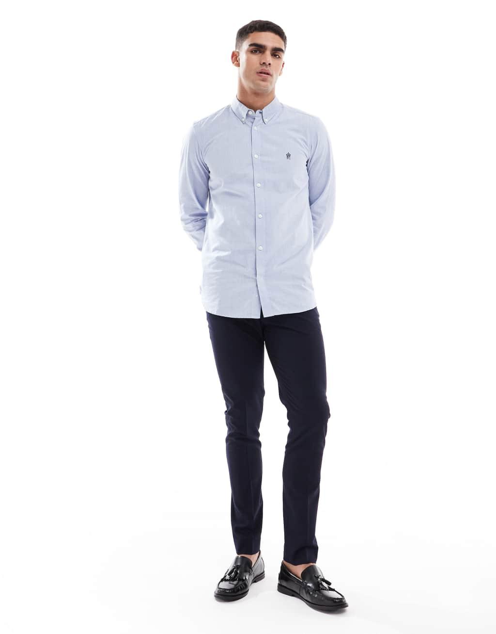 French Connection smart fitted shirt in sky blue Product Image
